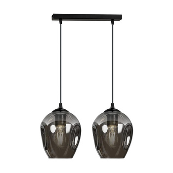 Lampa do sypialni klosze szkło grafit 2x60W E27 40cm 680/2 ISTAR 2
