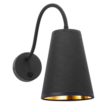 Ścienny kinkiet elastyczny czarno-złoty WIRE 826