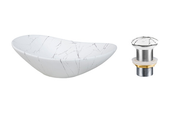 Umywalka nablatowa ceramiczna 62cm SET-LENA MW T201M-W17-3 Comad z korkiem click‑clack