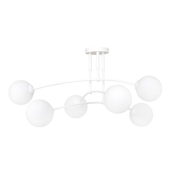 Lampa sufitowa z kulistymi kloszami 6x40W biały/szkło mleczne 671/6 PREGOS 6