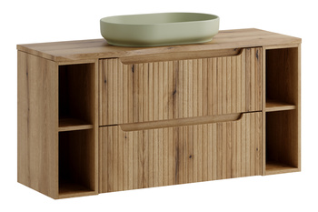 Zestaw meblowy 120cm z blatem i umywalką nablatową River set-noce b nat oak 120cm s un river