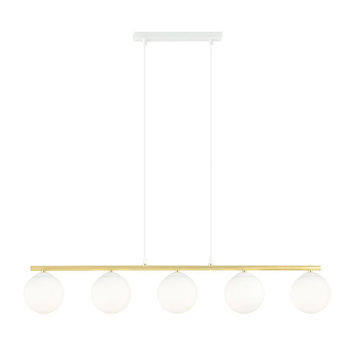 Biały żyrandol wiszący Art déco EMIBIG 1255/5