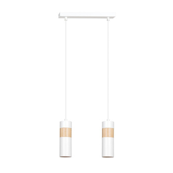 Biała lampa wisząca do kuchni podwójna 2x30W 30cm 733/2 AKARI 2