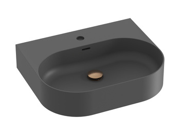 Ravak Owalna umywalka ceramiczna nablatowa Ravak Ceramic O Slim 55 cm Wall N antracyt XJX03155002