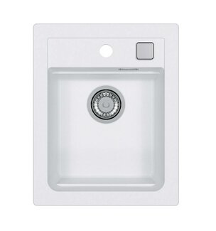 Zlewozmywak ATROX 10 biały granital 40cmx50cm 1 komorowy z syfonem POP-UP 3 1139079