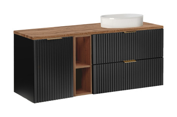 Zestaw meblowy 140cm z blatem i umywalką nablatową Beyond Adel Black – SET-ADB B WOTAN 140CM UN BEYOND 3 WH LB