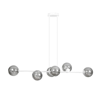 Stylowa lampa wisząca z kloszami do salonu 6xE14 grafit 878/6 ROSSI 6