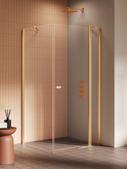 Kabina prysznicowa 120x120x195 – Złoty, szkło 6 mm (K-4223) | New Trendy