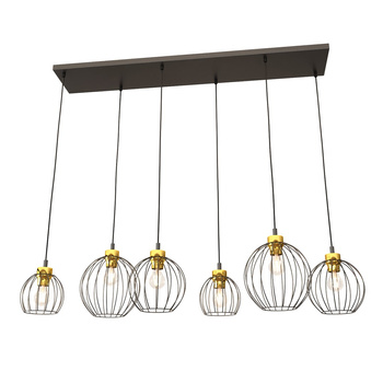 Lampa wisząca druciana Nando 6xE27 czarna/złota EMIBIG 1368/6