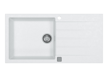 Zlewozmywak CADIT 50 BIAŁY 1000x500 Granital 1 komorowy z syfonem POP-UP 1140594