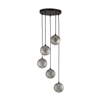 TK Lighting ELENA duża lampa wisząca 5xG9 czarna/grafit 5747