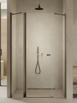 Drzwi wnękowe 110x195 – Gunmetal, szkło 6 mm (D-0972A) | New Trendy