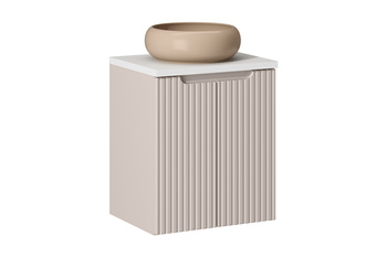 Zestaw meblowy 50cm z blatem i umywalką nablatową Wiki Nova Cashmere – set-noc b white 50cm d un wiki c