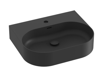 Ravak Owalna umywalka ceramiczna nablatowa Ravak Ceramic O Slim 55 cm Wall N czarny mat XJX0D155003