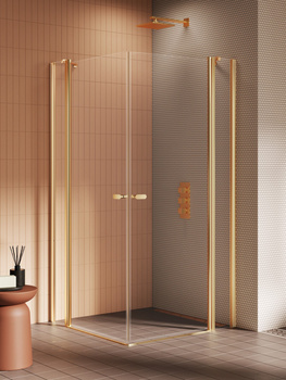 Kabina prysznicowa 100x120x195 – Złoty, szkło 6 mm (K-4245) | New Trendy
