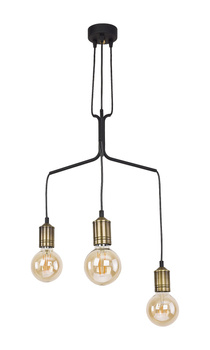 BORNEO nowoczesny zwis czarny 3-płomienny patynowany 1705