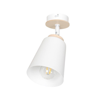 Biała lampa sufitowa z regulacją kąta biały/drewniano 60W 724/1 ATLAS 1