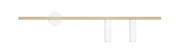 KINKIET TREVO 2 WHITE BRASS (prawy)