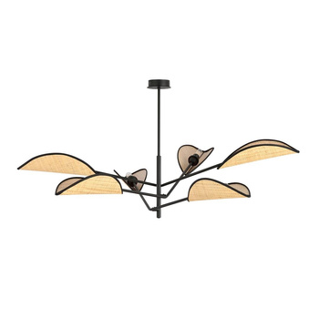 Duża lampa czarna/ratanowa 6-punktowa VENE 1160/6