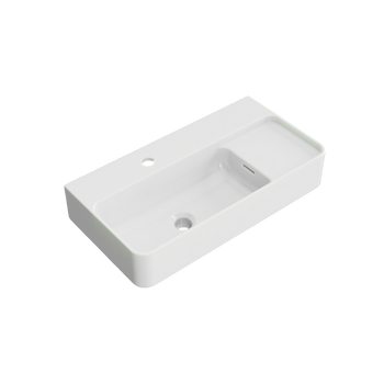 Ness umywalka wisząca/nablatowa 60x31 cm prostokątna z otworem na baterię,biały połysk