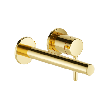 PI bateria umywalkowa podtynkowa komplet, złoty połysk