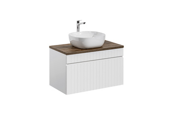 Zestaw meblowy 80cm z blatem i umywalką nablatową Smile Iconic White – set icw-b 80 cm 6254