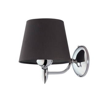 GALAXY chromowany kinkiet 1-punktowy czarny abażur 1256