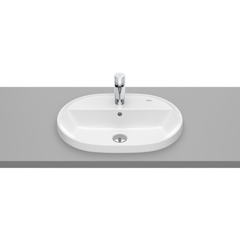 GAP Umywalka blatowa owalna 55x40 cm, z otworem na baterię, z przelewem, Supraglaze®