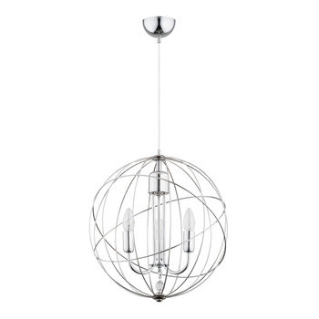 Lampa wisząca nowoczesna sfera chrom Piko 3xE14