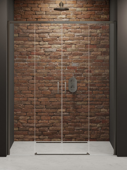 Drzwi wnękowe 190x200 – Gunmetal, szkło 6 mm (D-0905A) | New Trendy