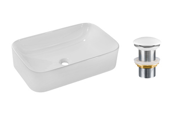 Umywalka nablatowa ceramiczna 60cm SET-KATI60 T201-3 Comad z korkiem click‑clack