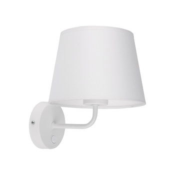 Klasyczny kinkiet ścienny z abażurem E27 biały MAJA 1882 TK Lighting