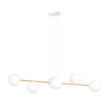 Biała lampa wisząca z kloszami GRAVITY 6 WH GOLD 1242/6