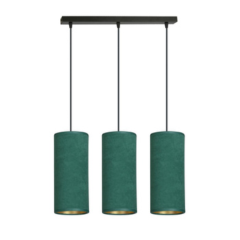 Lampa wisząca abażury welurowe 50cm 3x40W zielony/złoty 1058/3 3