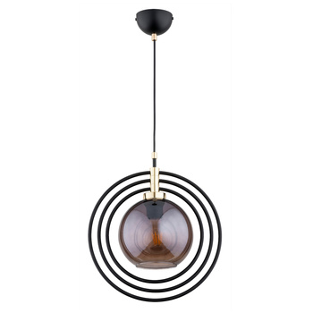 Wisząca lampa z pierścieniami MANDI TREX 61190 CZARNA