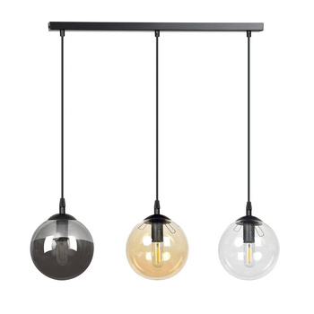 Lampa z kolorowymi kloszami 40W czarny/przeźroczysty/miodowy 714/3 COSMO 3