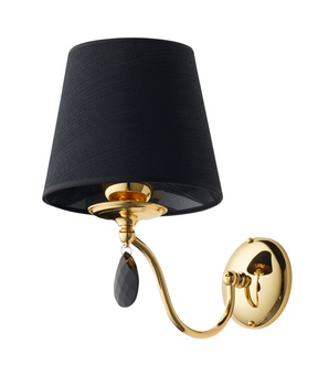 EGIDA klasyczny kinkiet złoty satynowany czarny abażur 1798