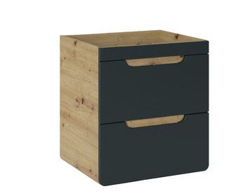 Comad szafka pod umywalkę 50cm 2 szuflady Dąb Craft, Szary Kosmos – ARUBA COSMOS 8201