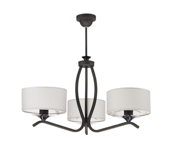 KASZMIR klasyczny żyrandol 3-ramienny grafitowy 1278