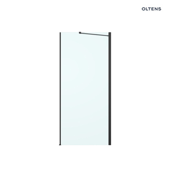 Oltens Hallan ścianka prysznicowa 100 cm boczna do drzwi czarny mat/szkło przezroczyste 22102300