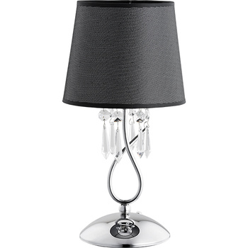 Lampka stołowa nocna chrom z abażurem Baron Alfa 1xE14