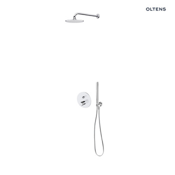 Zestaw Oltens Hamnes bateria podtynkowa z deszczownicą 22 cm Atran i kompletem prysznicowym Ume chrom połysk 36615100