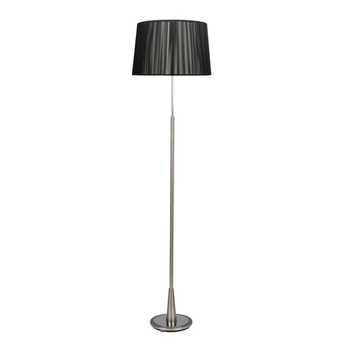 DERA LAMPA PODŁOGOWA SATYNA 1X60W E27 ABAŻUR CZARNY