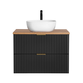 Zestaw meblowy 80cm z umywalką nablatową Adel Black – SET - ADB B 80CM WOTAN UN 6252