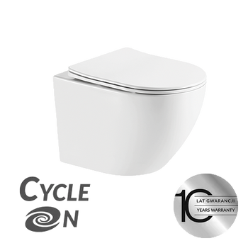 Desna CycleOn 2.0 - miska ustępowa wisząca bezkołnierzowa z deską