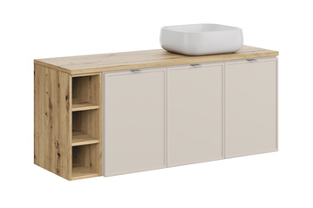 Zestaw meblowy 140cm z blatem i umywalką nablatową Nika Bella Cashmere – set-bc b artisan 140cm un nika wh