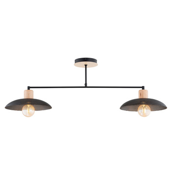 Lampa sufitowa podwójna z ażurowym kloszem KOBE 2 BLACK 1318/2