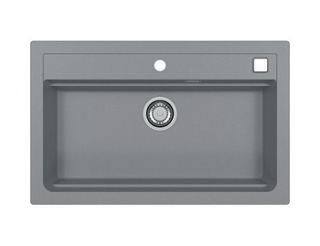 Zlewozmywak ATROX 40 beton granital 79x50 1 komorowy z syfonem POP-UP 1140446