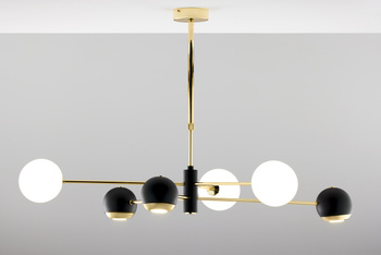 MOKA nowoczesny żyrandol 6-punktowy klosz biały 1965