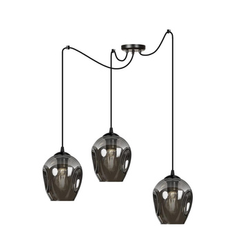 Stylowa lampa wisząca nowoczesna grafit regulowana 3x60W 757/3 LEVEL 3